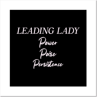 Leading Lady Power Poise Persistence Woman Boss Humor Funny Posters and Art